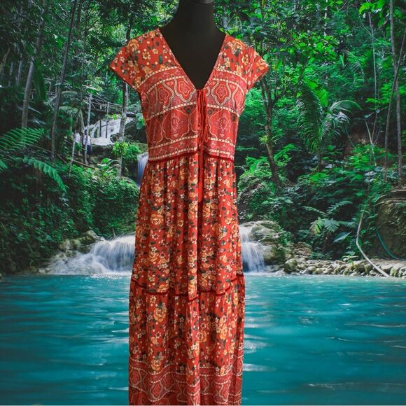 Mislook Travel Light Maxi Dress in Vivid Floral, Size Large - Picture 1 of 9